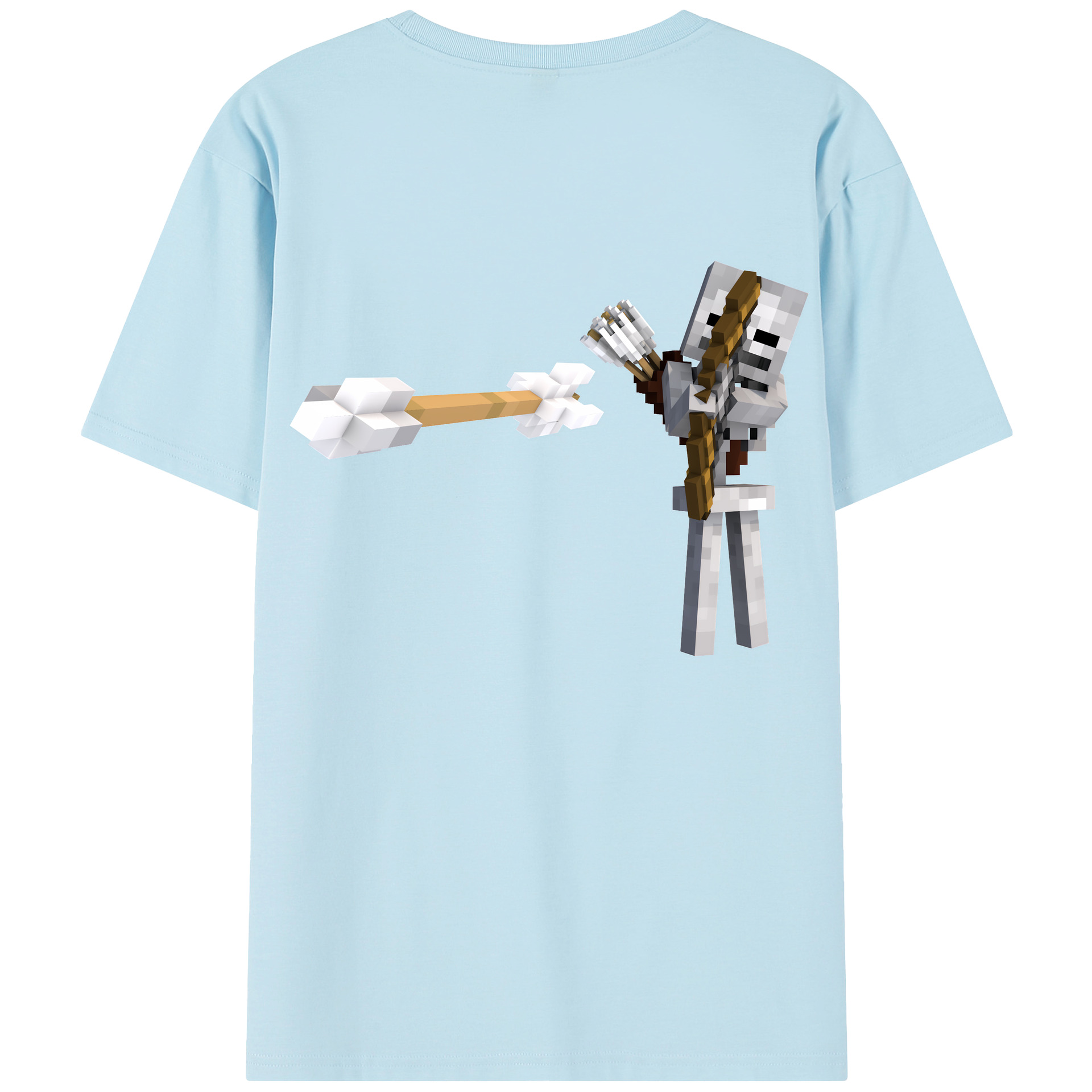 （画像用） マインクラフト ブロックの世界 Minecraft MC Block world 綿100％半袖Tシャツ（背面プリント）